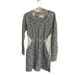 Anthropologie Saturday/Sunday heather gray knit sweater mini dress size small
